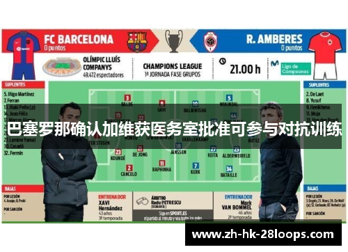 巴塞罗那确认加维获医务室批准可参与对抗训练 巴塞罗那确认加维获医务室批准可参与对抗训练